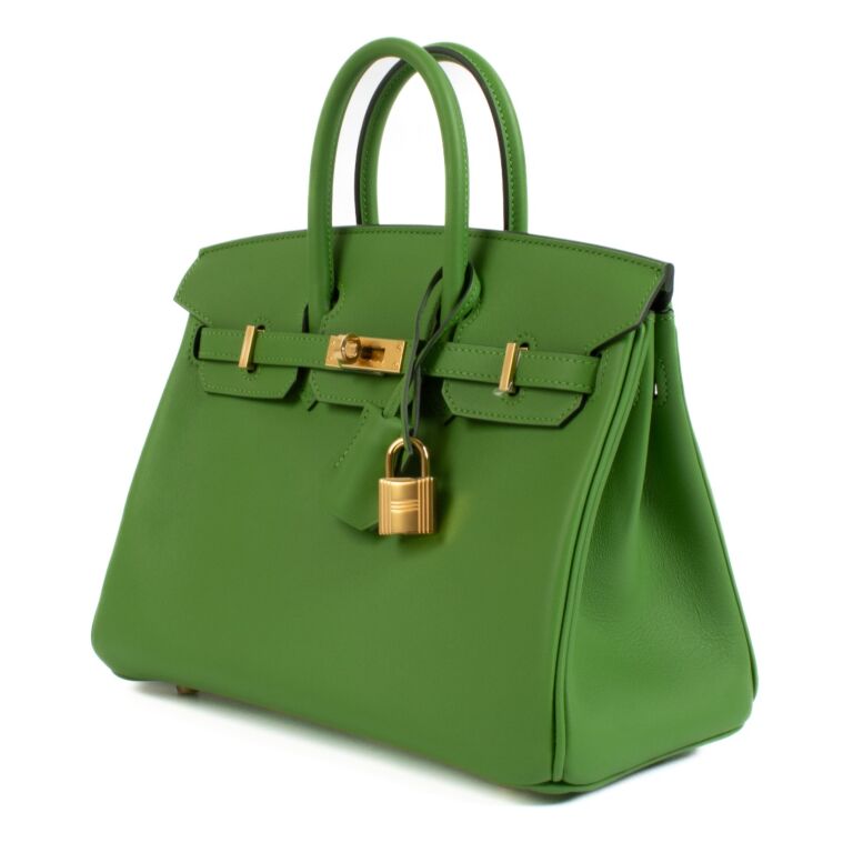 Hermes Birkin 25 Vert Yucca Swift GHW Labellov Buy and Sell Authentic Luxury