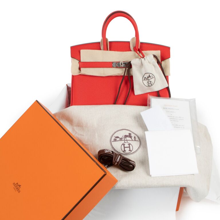 Hermès Birkin 25 HSS Perso Togo Rouge Tomate + Orange PHW ○ Labellov ○ Buy  and Sell Authentic Luxury