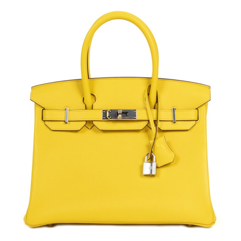 Herm s Birkin 30 Jaune de Naples Taurillon Novillo PHW Labellov