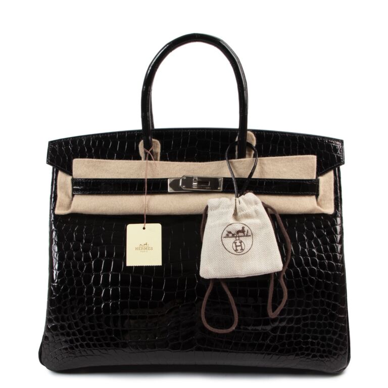 Hermes birkin 35 crocodile black top