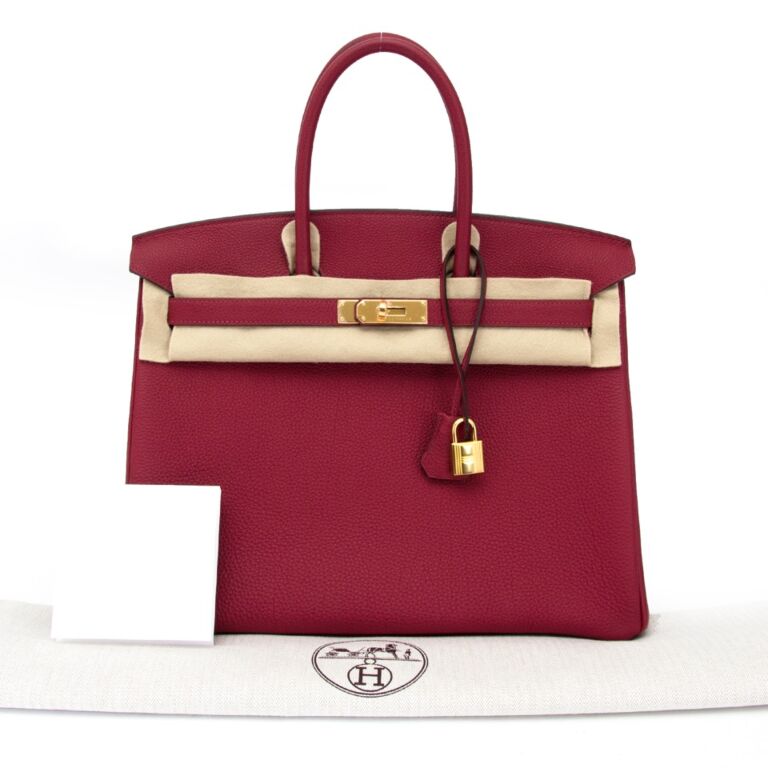 Hermes Birkin 35 Bag CC55 Rouge H Togo GHW