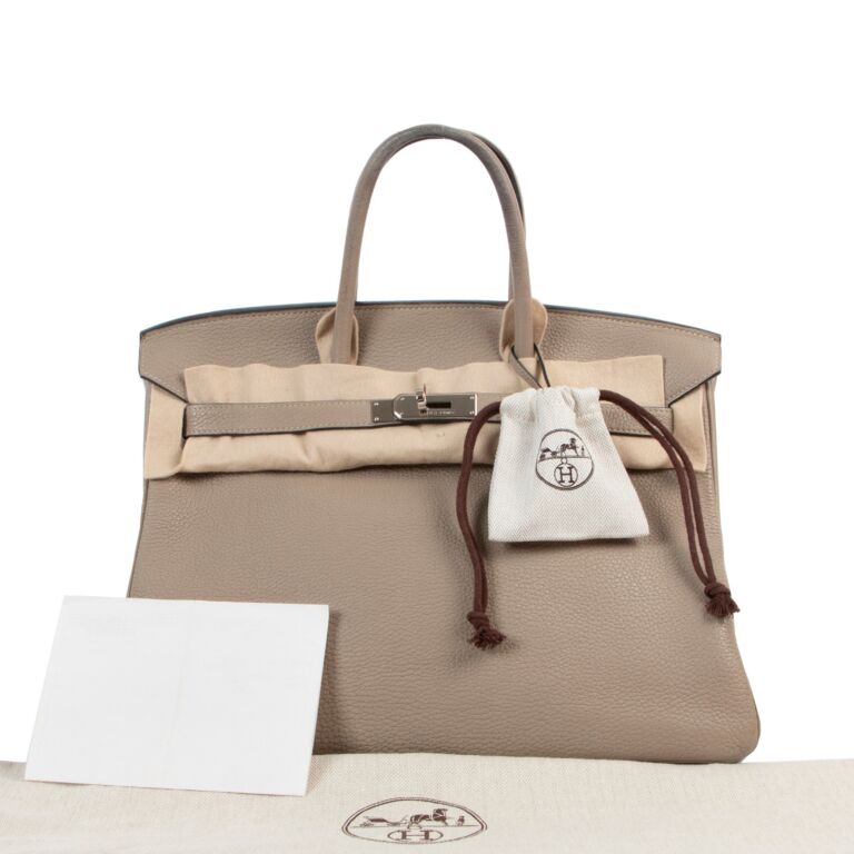 Herm s Birkin 35 Gris Tourterelle Veau Togo Doublure Chevre