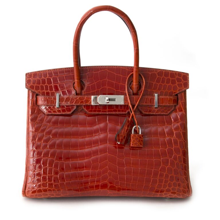 Brand New Herm s Birkin 30 Sanguine Crocodile Niloticus Lisse