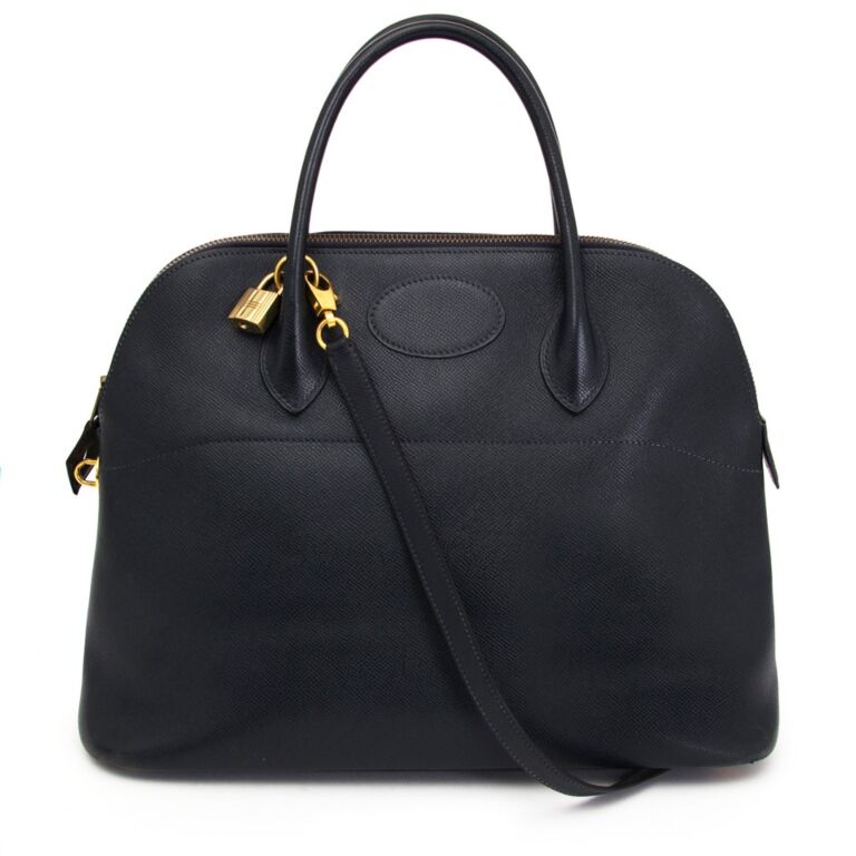 Herm s Bolide Dark Blue GHW Labellov Buy and Sell Authentic