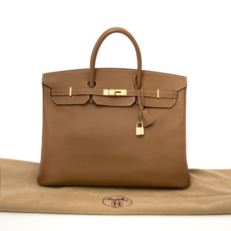 Gold hermes top bag