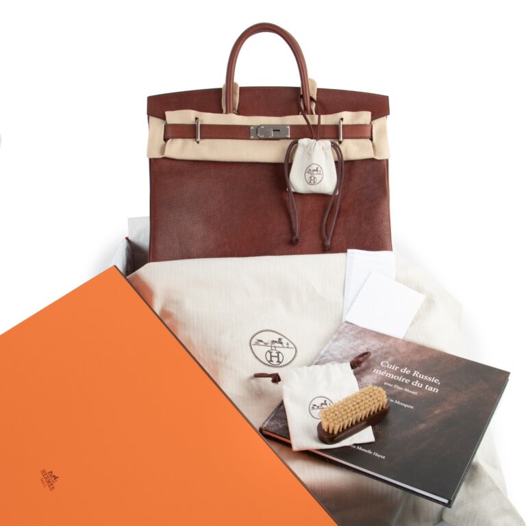 Hermès HAC Haut A Courroies 40 Cuir Volynka Terre PHW ○ Labellov