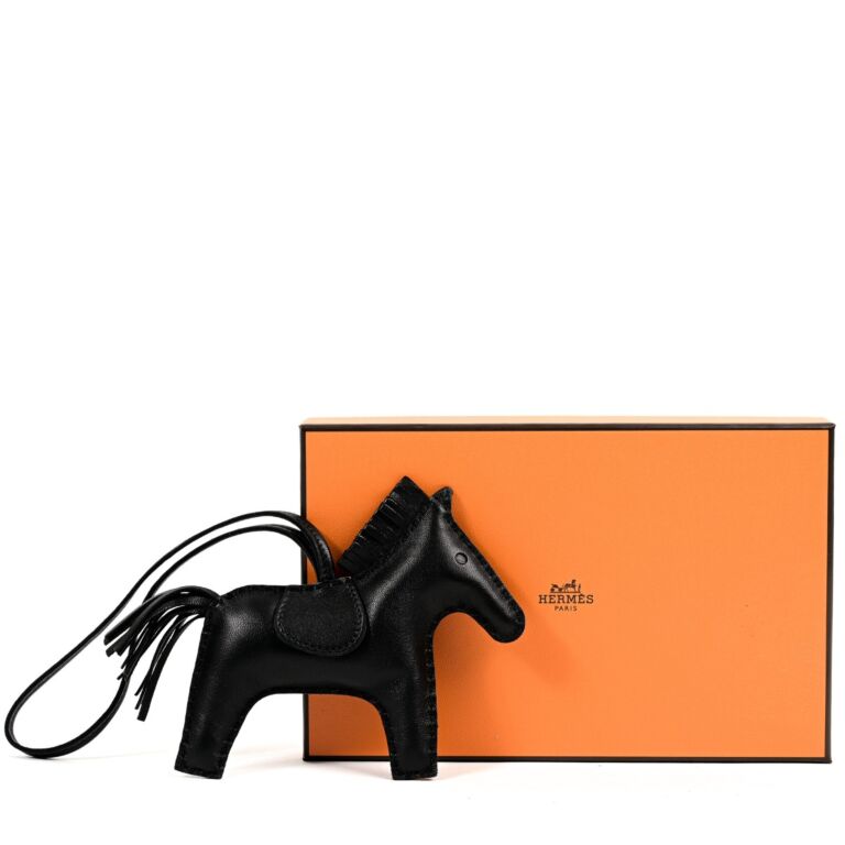 Hermès Rodeo MM So Black Milo Lambskin Bag Charm ○ Labellov