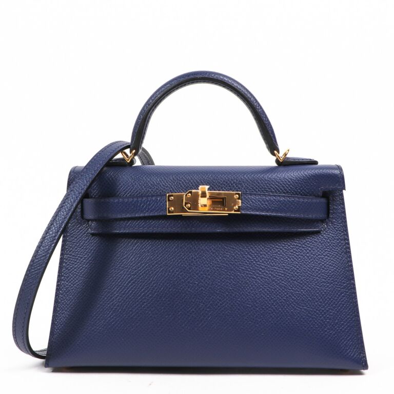 Herm s Kelly Mini II Blue Sapphire Epsom GHW Labellov Buy