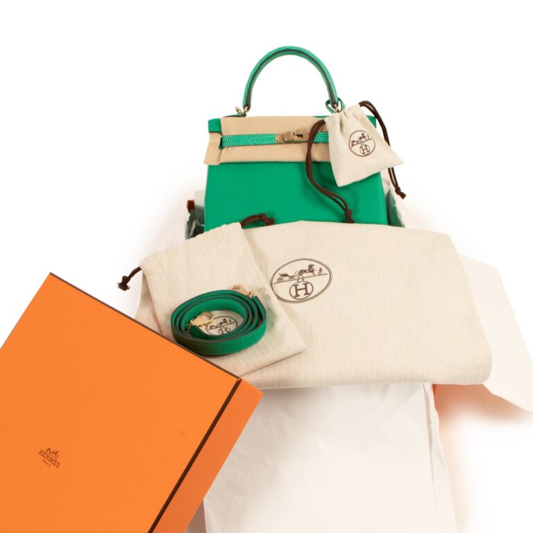 Hermès Kelly Touch 25 Vert Menthe Lizard/Togo PBHW ○ Labellov ○ Buy and  Sell Authentic Luxury