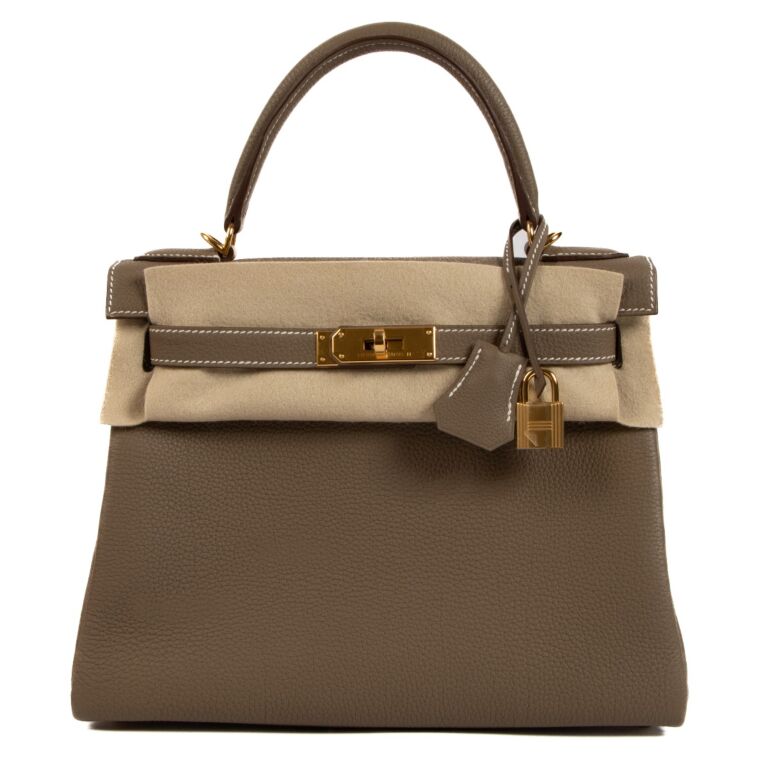Hermes Kelly 28 Etoupe Togo GHW Labellov Buy and Sell Authentic Luxury