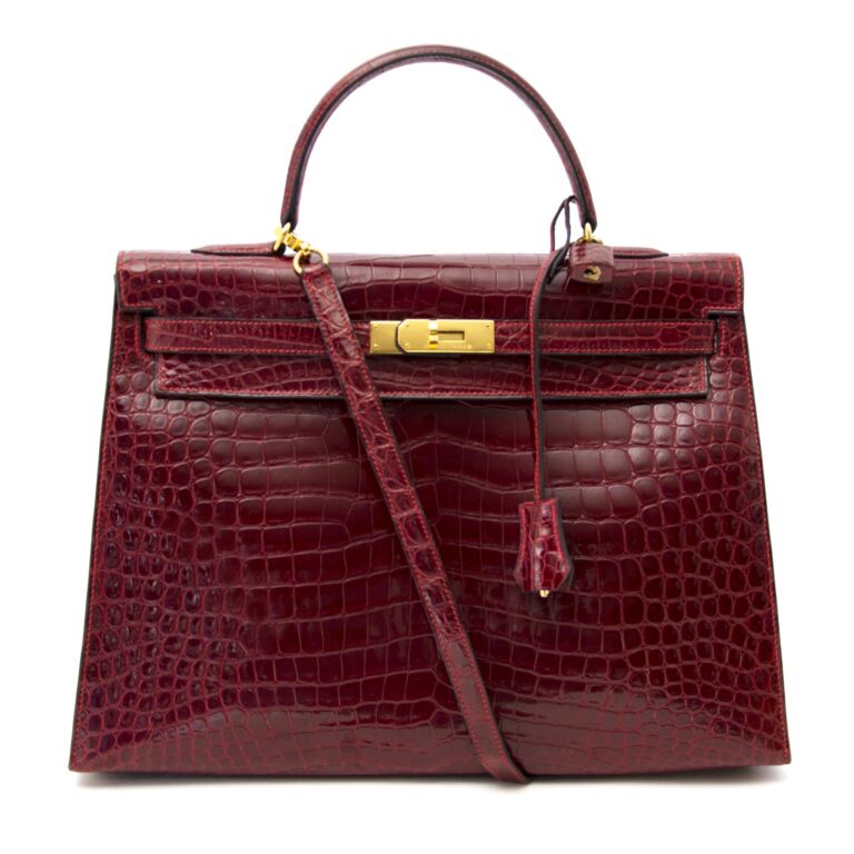 Rare Hermes Kelly 35 Rouge H Alligator GHW ○ Labellov ○ Buy and