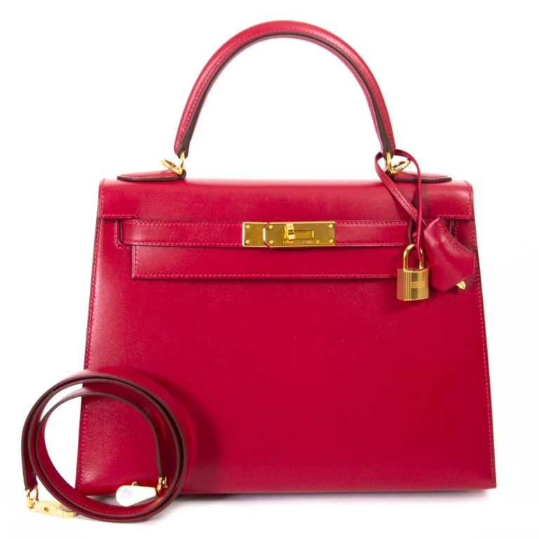 Hermès Kelly 28 Rouge Vif Veau Tadelakt GHW ○ Labellov ○ Buy and
