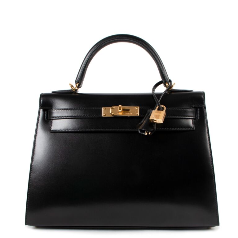 Herm s Kelly 32 Black Box Gold Hardware Labellov Buy and