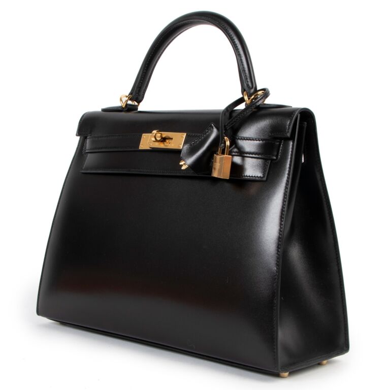 Herm s Kelly 32 Black Box Gold Hardware Labellov Buy and