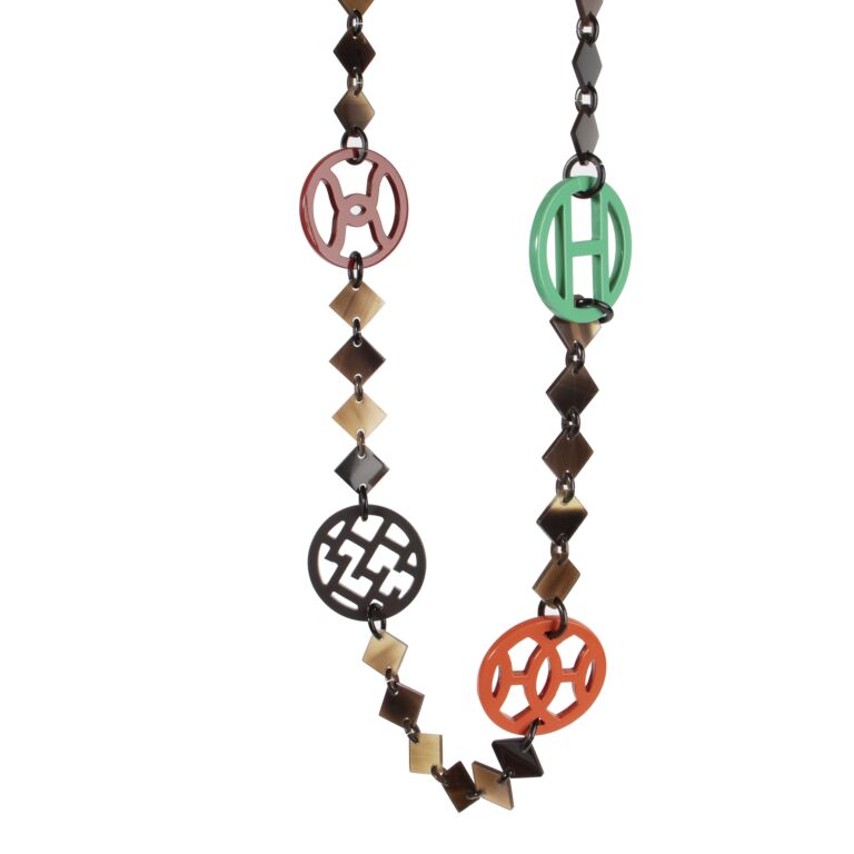 Hermès Green Horn Pendant Necklace - Vintage Lux