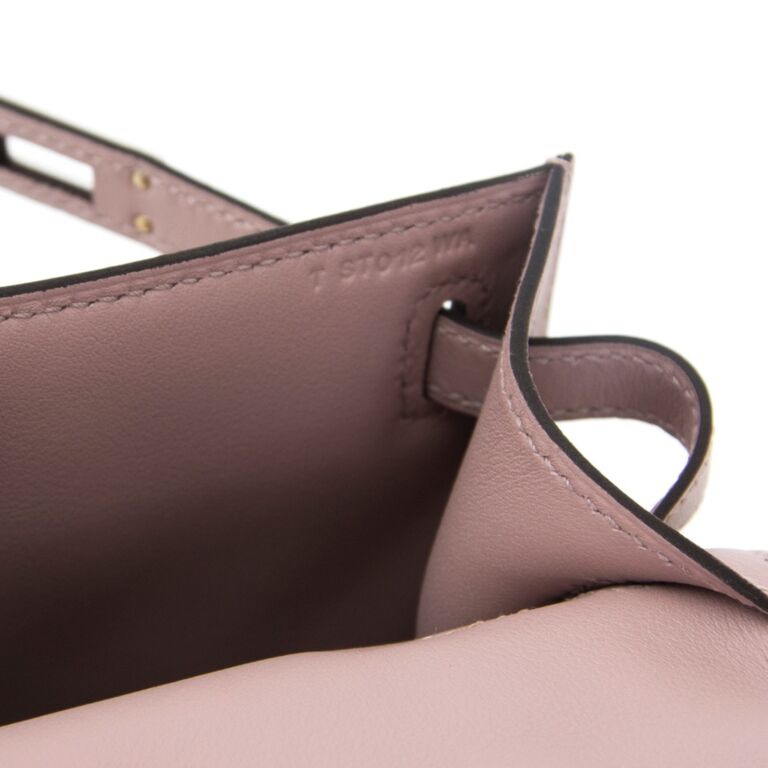 Brand New Hermes Kelly Pochette Bag Mini Swift Glycine Labellov
