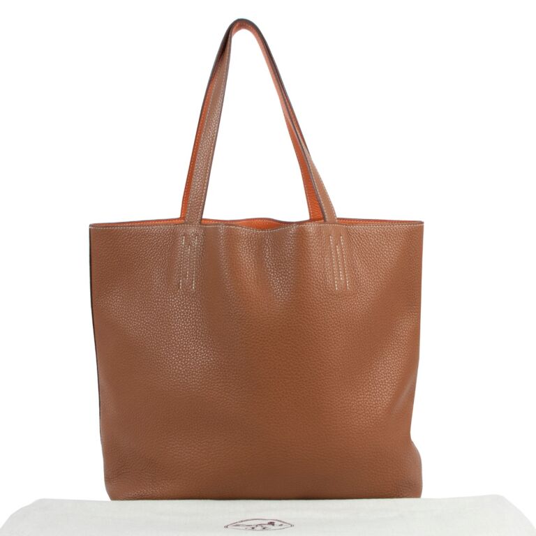 Herm s Double Sens 45 Indian Brown Orange Taurillon Clemence Tote