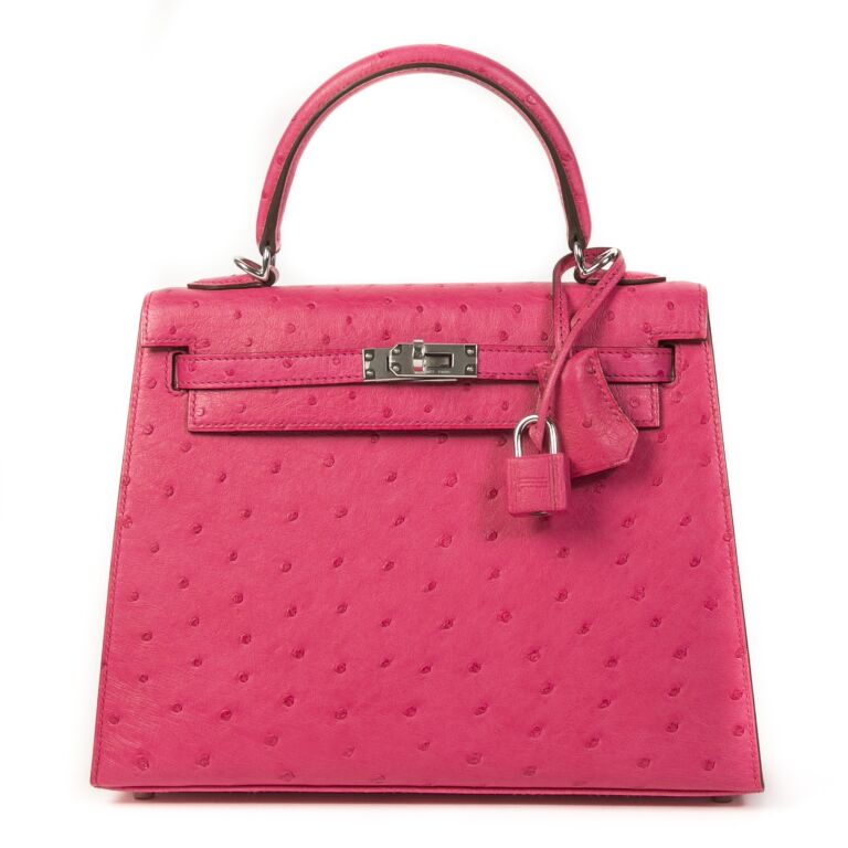 Herm s Kelly 25 Sellier Rose Tyrien Ostrich PHW Labellov Buy