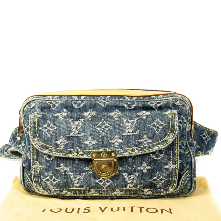 FWRD Renew Louis Vuitton Monogram Denim Belt Bag in Blue