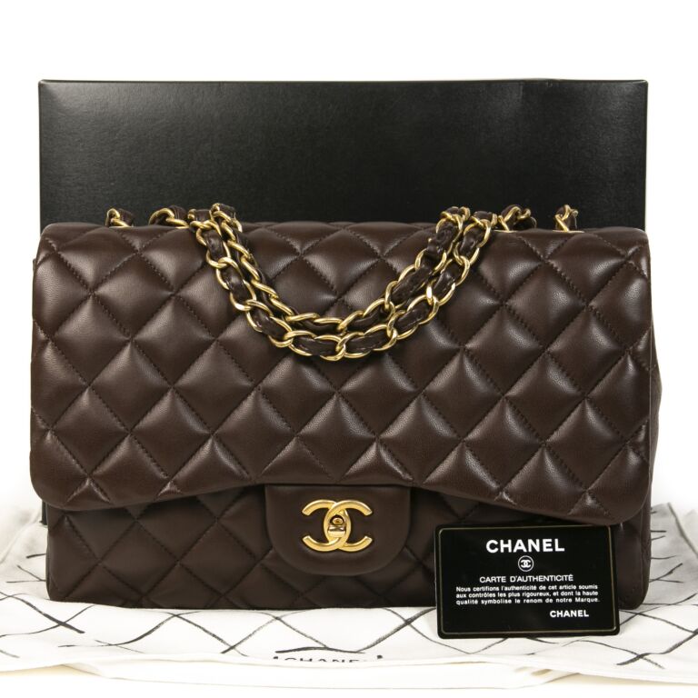 Chanel Chocolate Brown Lamb Leather Jumbo Classic Single Flap Bag ○  Labellov ○ Buy and Sell Authentic Luxury