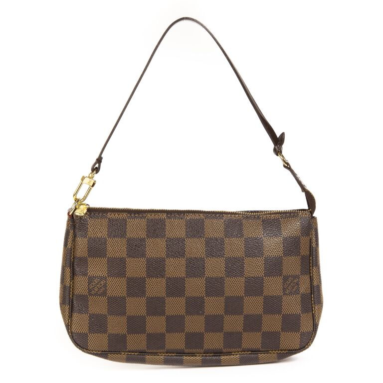 Louis Vuitton Pochette Damier Ebene Clutch Crossbody Bag