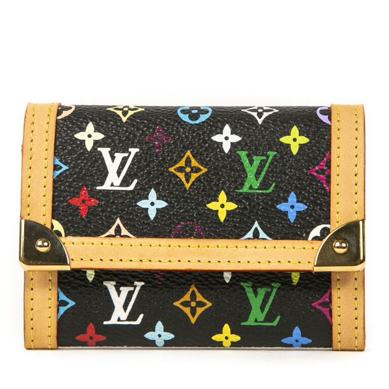 Louis Vuitton Black Monogram Multicolor Berlingo Coin Pouch Keychain 1LV824K