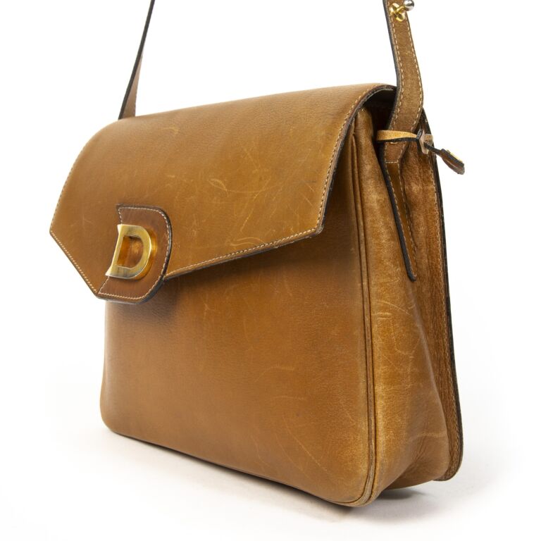 Vintage Woven Leather Crossbody Bag – D-72 Cognac