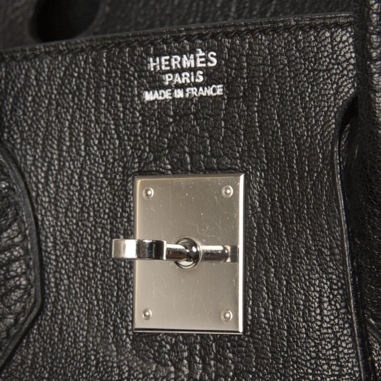 Hermes Birkin 35 Noir Black Chevre Mysore Gold Hardware #F