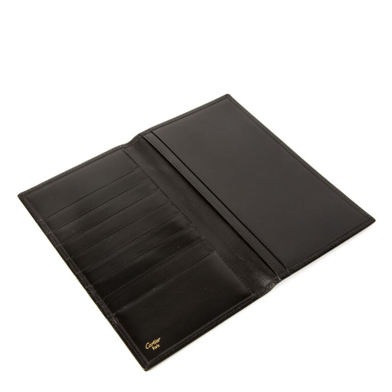 Cartier Black Leather Large Card Holder Wallet ○ Labellov ○ Buy