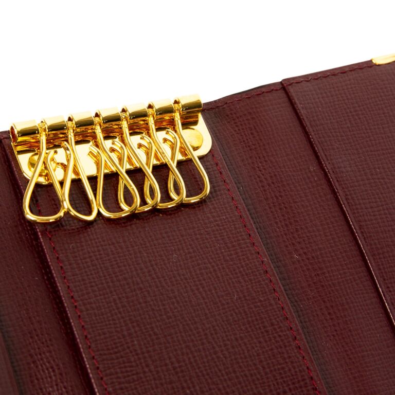 Cartier Vintage - Must de Cartier Key Chain - Burgundy Gold - Cartier  Keychain in Leather - Luxury High Quality - Avvenice