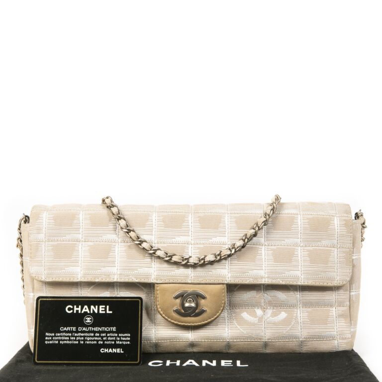 CHANEL Women's East West Chocolate Bag Leather in Beige