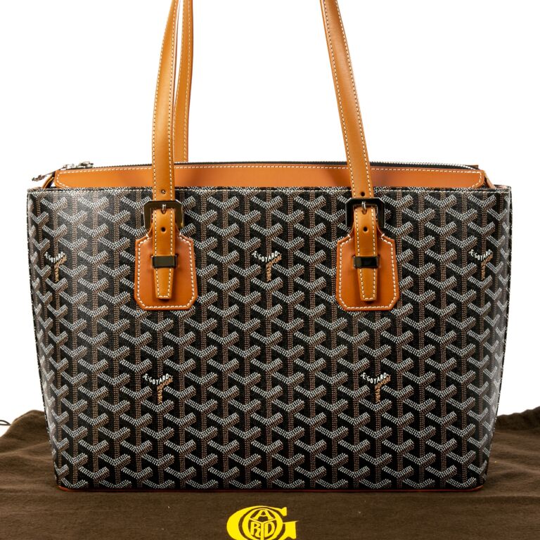 Goyard Black Chevron Print Coated Canvas Okinawa PM Tote Bag