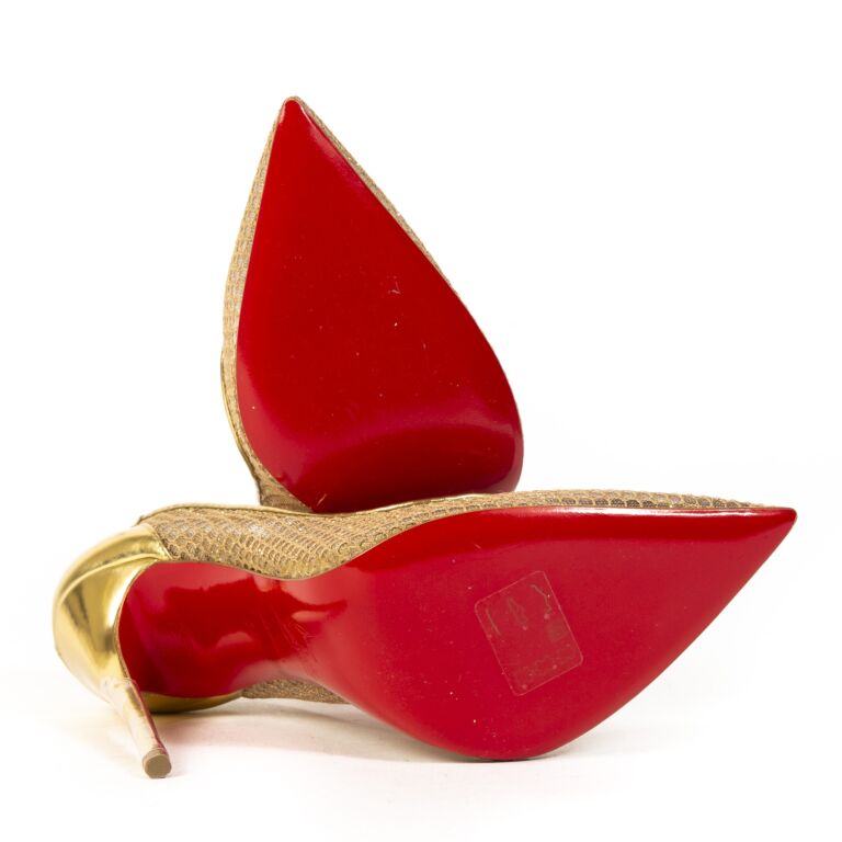 Christian Louboutin ゴールド フラットシューズ 38 Christian Louboutin ゴールド フラットシューズ 38