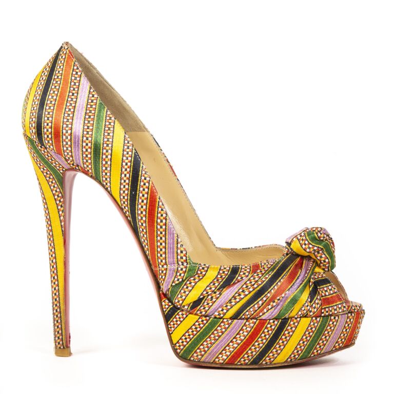 type kirurg korruption Christian Louboutin Jenny 150 Multicolor Platform Heels - Size 38 ○  Labellov ○ Buy and Sell Authentic Luxury
