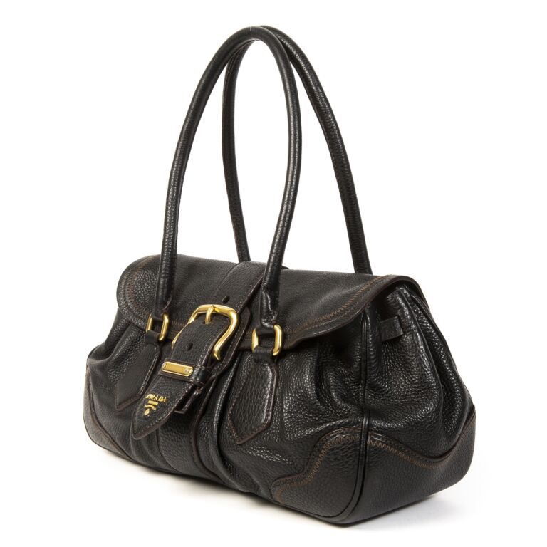 Prada - Men's Brushed Leather Mini Bag - (Black) – DSMS E-SHOP