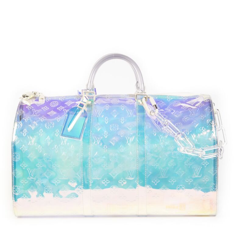 louis vuitton prism keepall monogram bandouliere 50 iridescent