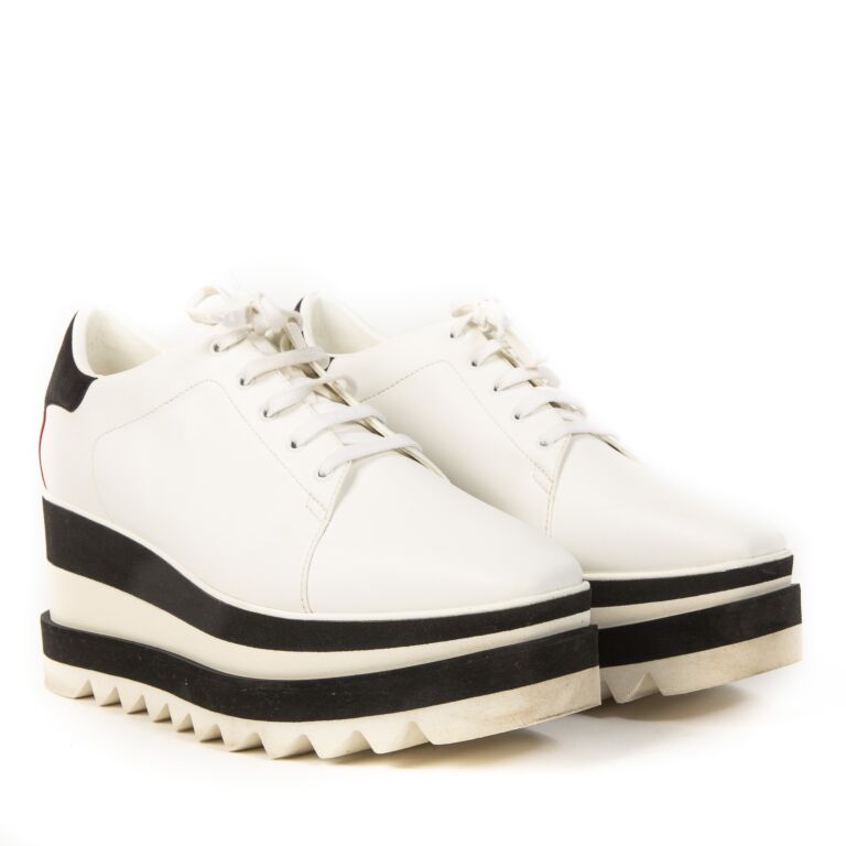 Stella McCartney Black White Elyse Shoes - size 39 ○ Labellov