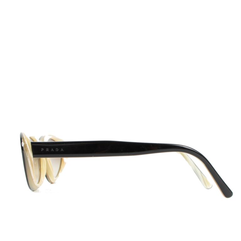 Prada Black and Beige Acetate Sunglasses ○ Labellov ○ Buy and Sell  Authentic Luxury