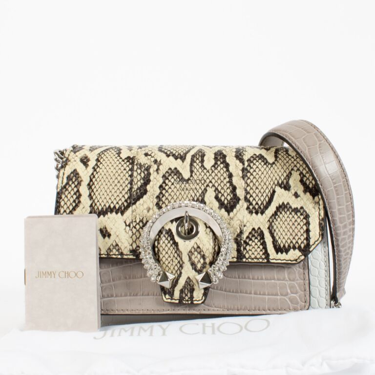 Jimmy Choo Python/Croc Embossed Madeline Bag ○ Labellov