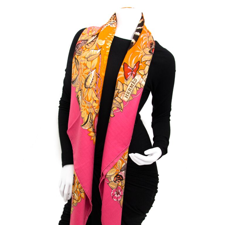 Brand New Hermès 'Jungle Love' Pink Scarf Limited Edition