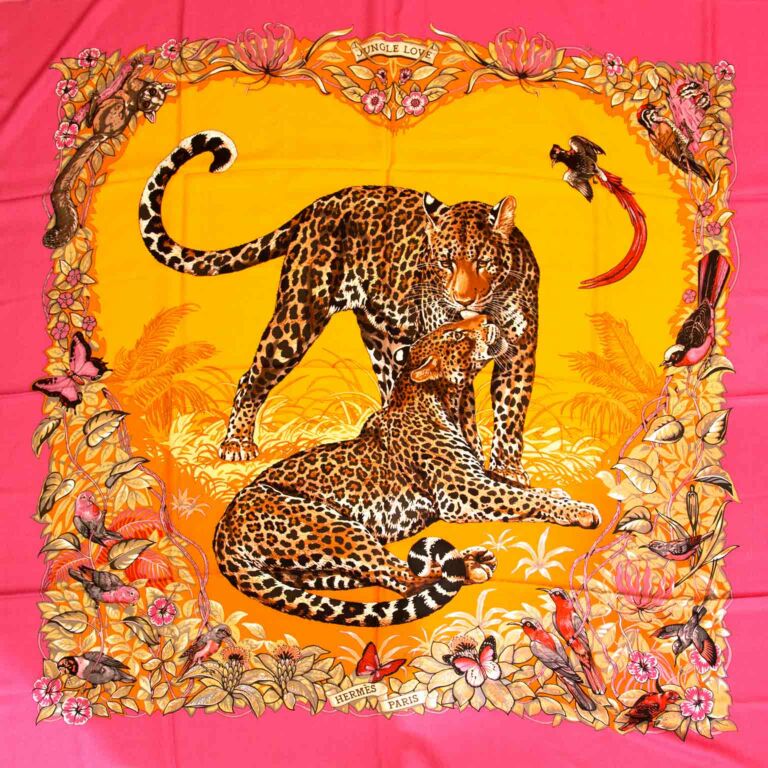 HERMES スカーフ Jungle Love stamped scarf 70 直営ラッピング Jungle Love stamped scarf 70 | Hermès Australia