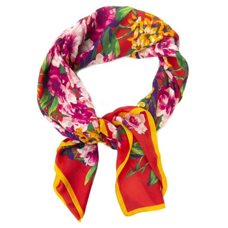 Kenzo Silk Floral Scarf Labellov Buy and Sell Authentic Luxury