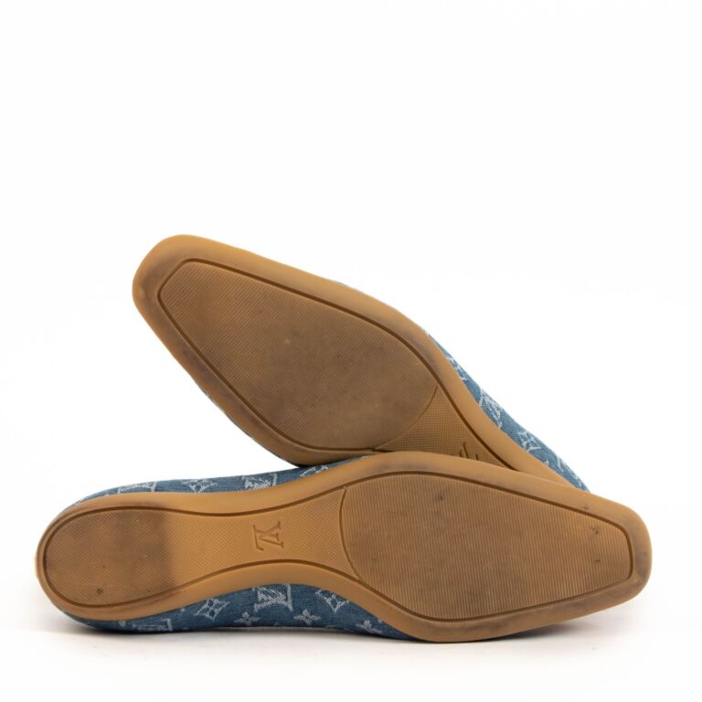 靴 Louis Vuitton Denim Ballet Shoes Louis Vuitton Blue Denim Monogram Denim Oasis Ballerina
