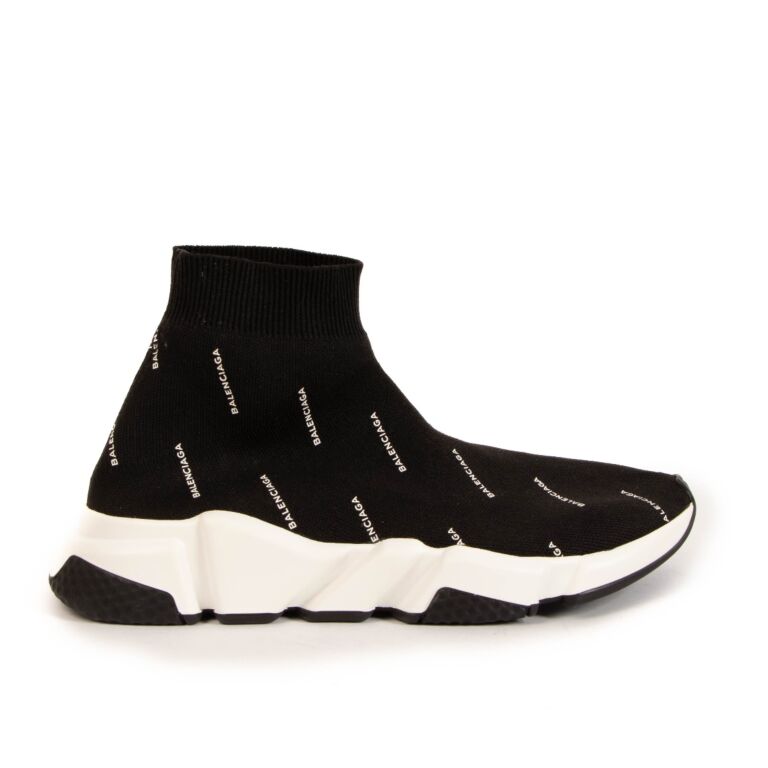 Balenciaga Black Speed Trainers Logo Sneakers Size 39 Labellov Buy and Sell Authentic Luxury