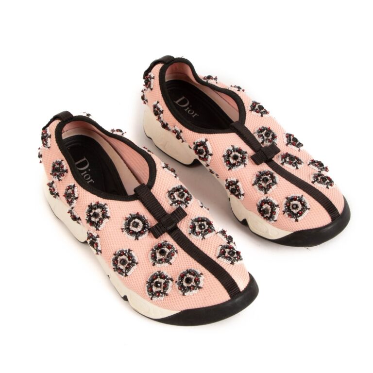 Christian Dior Pink Fusion Floral Embroidered Sneakers