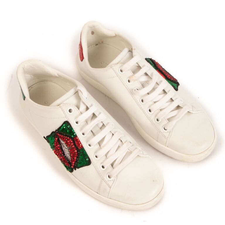 Gucci White Ace Lips Sneakers size 37 Labellov Buy and