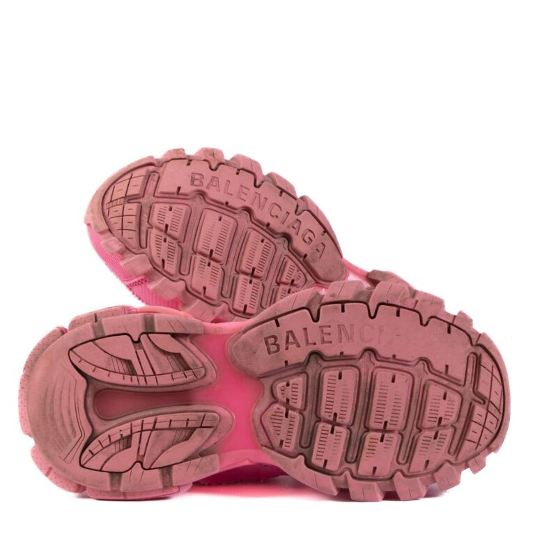Balenciaga Fluo Pink Mesh Track Sneakers Size 42 Labellov