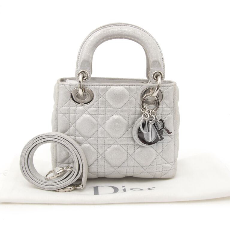 Dior Mini Lady Dior Silver Labellov Buy and Sell Authentic Luxury