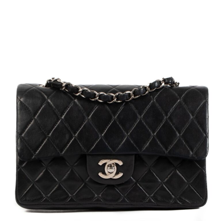 Chanel Black Lambskin Small Classic Flap Bag ○ Labellov ○ Buy