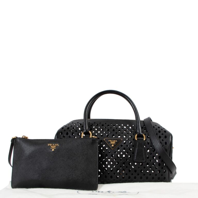 Prada Small Boston Bag Black